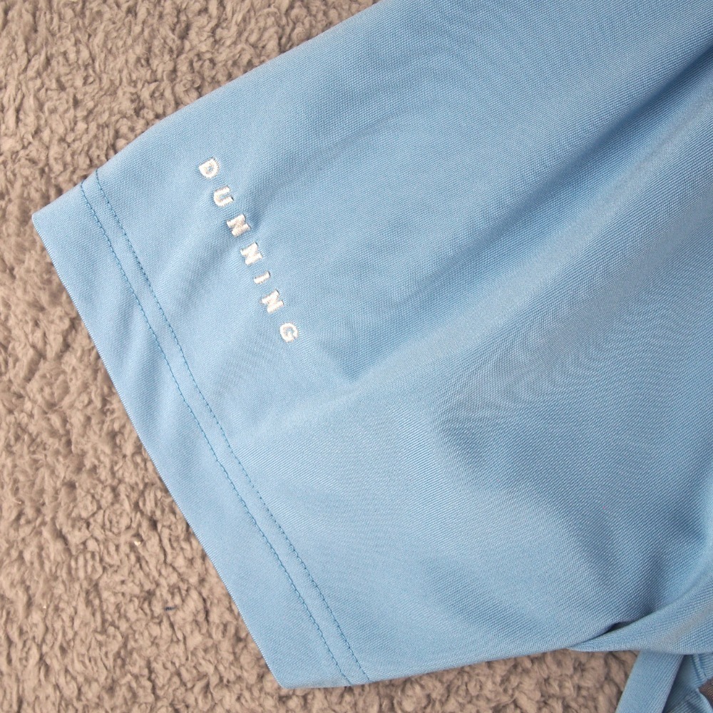 Dunning Golf Polo Mens Large Blue Striped Performance Shirt Embroidery Logo - Picture 5 of 10